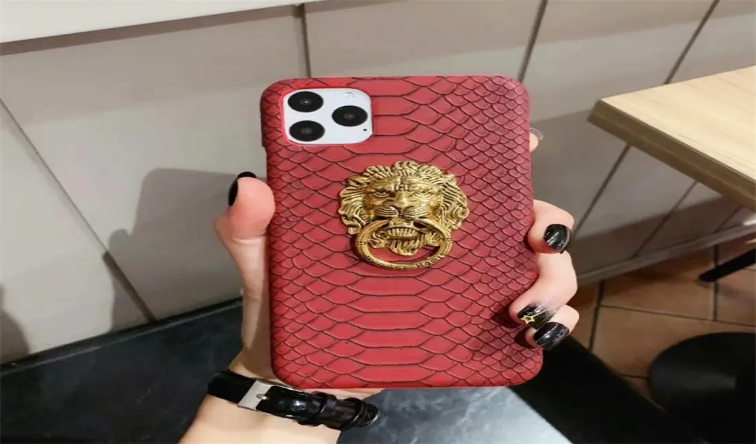 Cois de téléphone en cuir Pu Snake Luxur