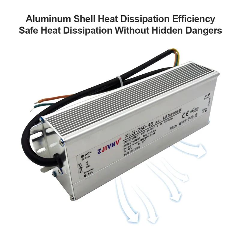 Wodoodporna przełącznik 200W 250 W IP67 Zasilanie Oświetlenie Transformatory LED Adapter zasilania kierowcy XLG-200 XLG-250