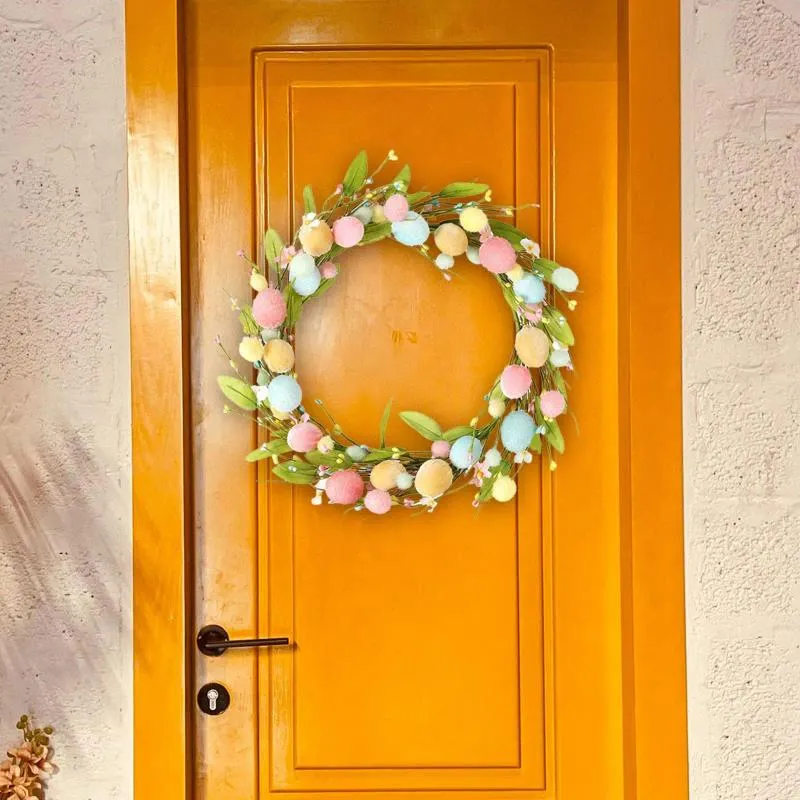 Украшение вечеринки искусственные пасхальные венки цветы дверь венок для домашнего праздника.