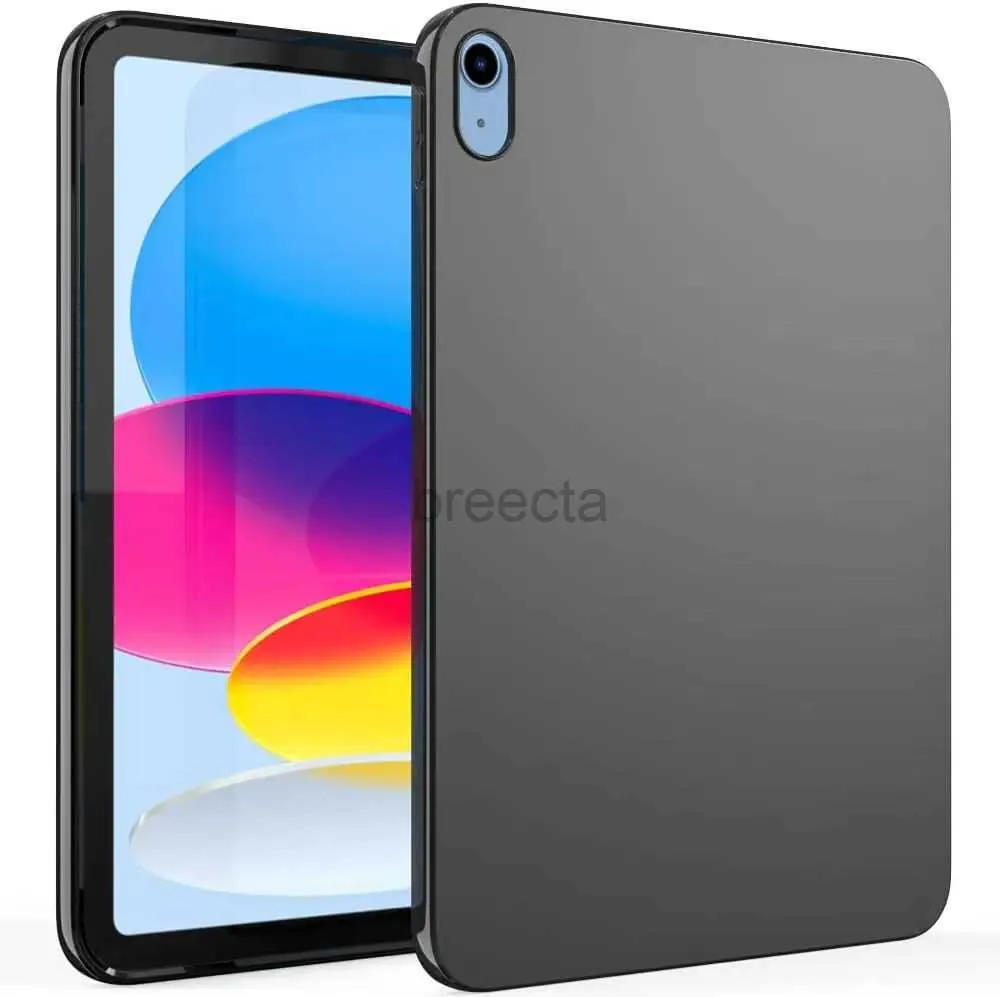 Tablet PC Cases Sacs Soft Case pour iPad 2022 10.9 10e génération A2757 A2777 A2696 Silicone TPU Black Back Shell Cover 240411