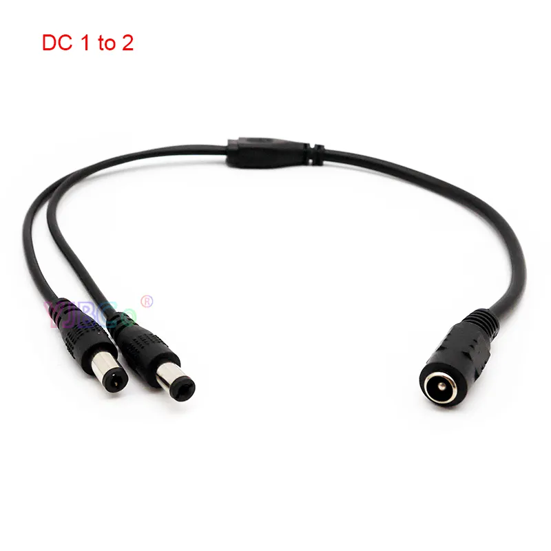 5.5 * 2,1 mm Câble d'alimentation CC Jack DC 1 Femelle au 2/3/4/5 Adaptateur de séparateur de fiche masculine pour la sécurité de la bande de caméra CCTV Lumière LED