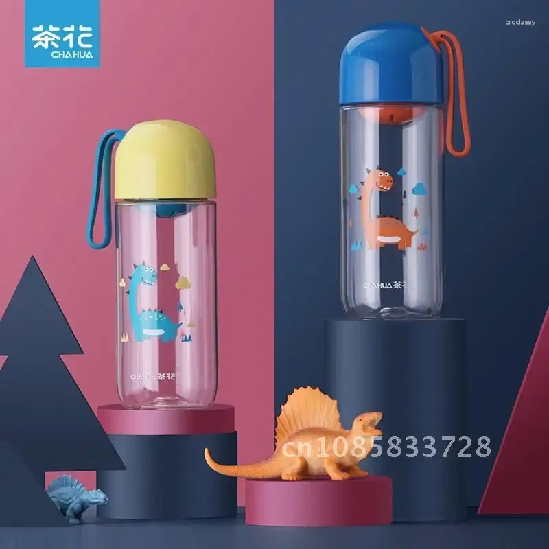 Vattenflaskor Chahua Tritan Plastic Cup Children's Kettle Portable Cute Direct Drinking Transparent Bottle
