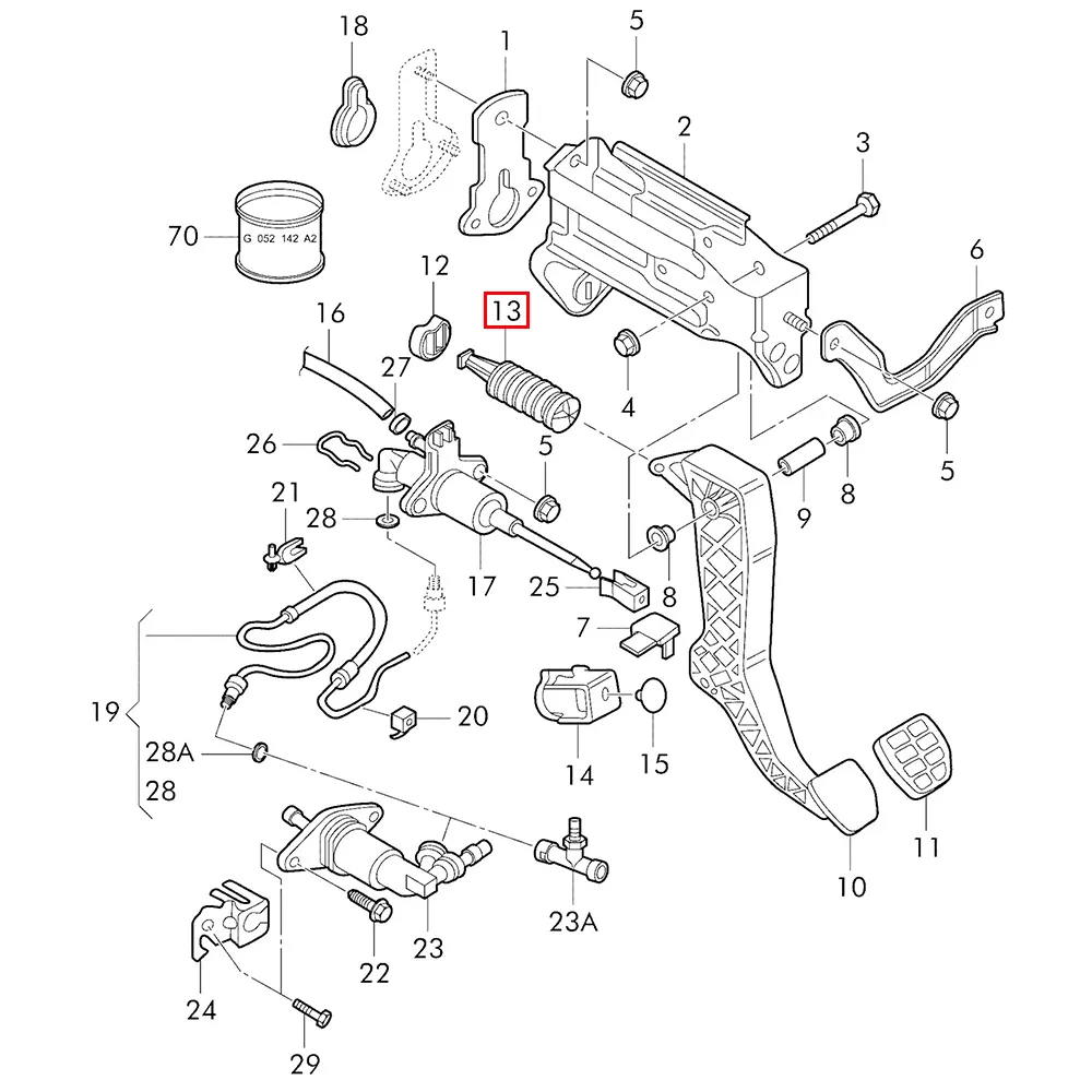 Car Embrayage Pédale Return accessoires de printemps 1J2721403A pour Audi TT 8J 2014 2013 2011 2010 2010 2008 2008 2007 2006