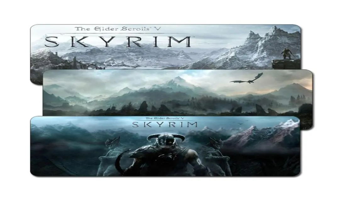 80x30cm v Skyrim Gaming Mouse Pad Gamer XLラージラバーマウスパッドロックエッジキーボードパッドコンピューターデスクマットLJ22842746