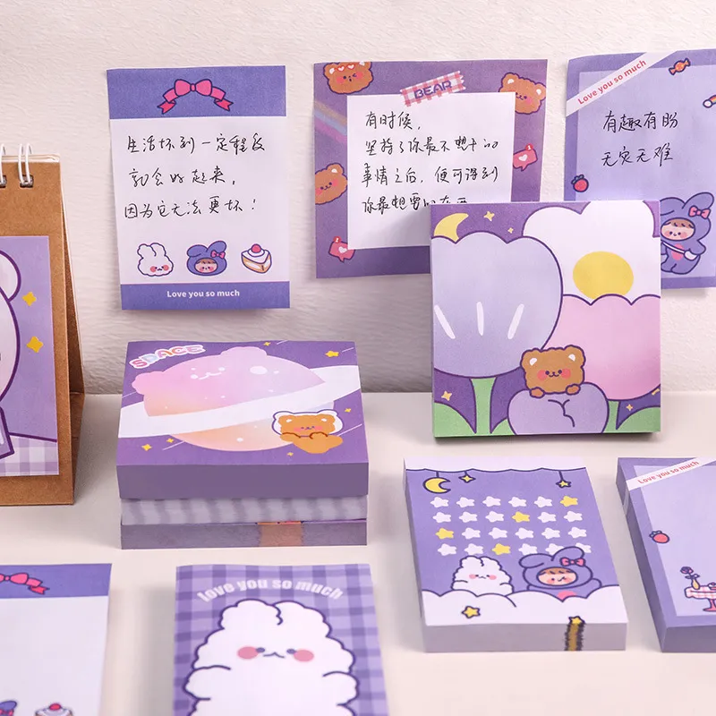 / Kawaii Bear Rabbit Memo Pad Sticky Notes mignon N TIMES PAPELERIE LAGEUR BOBOOKMARD POST SCOLO