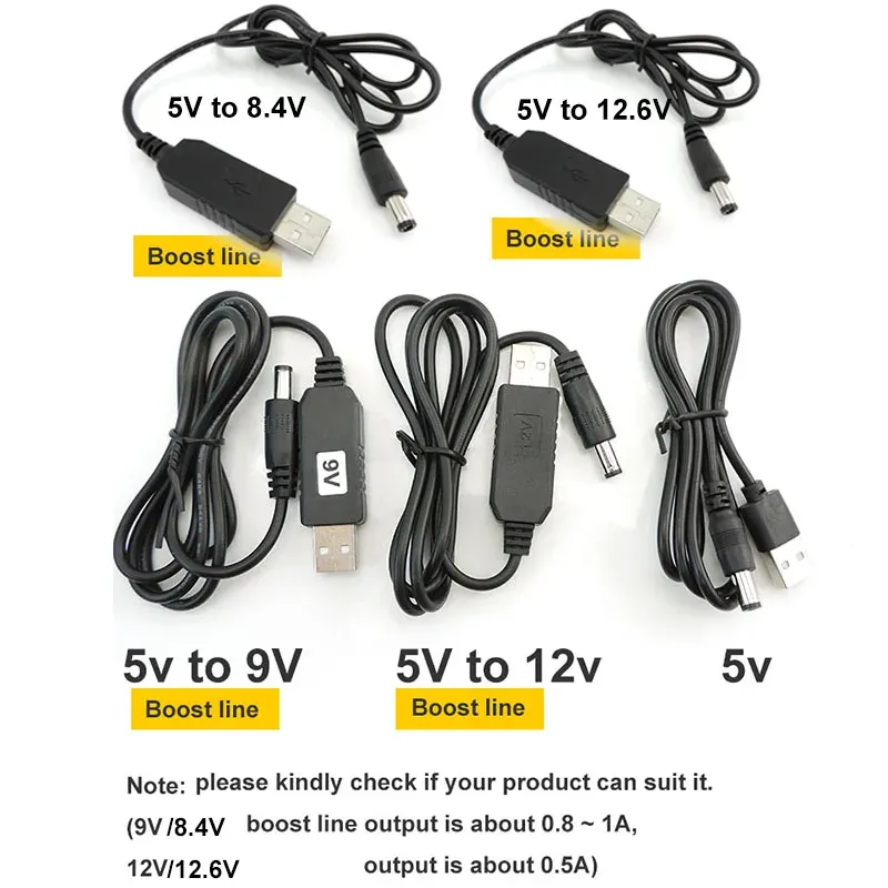 Cavo Di Convertore Boost USB Da 5v A 9V/8.6V/12V/12.6V, 5,5x2,1 - Foto 3