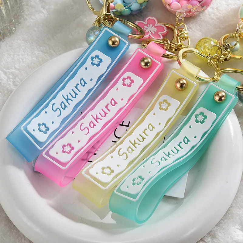 Oil Liquid Lollipop Keychain Quicksand Snowflake Glitter Acrylic