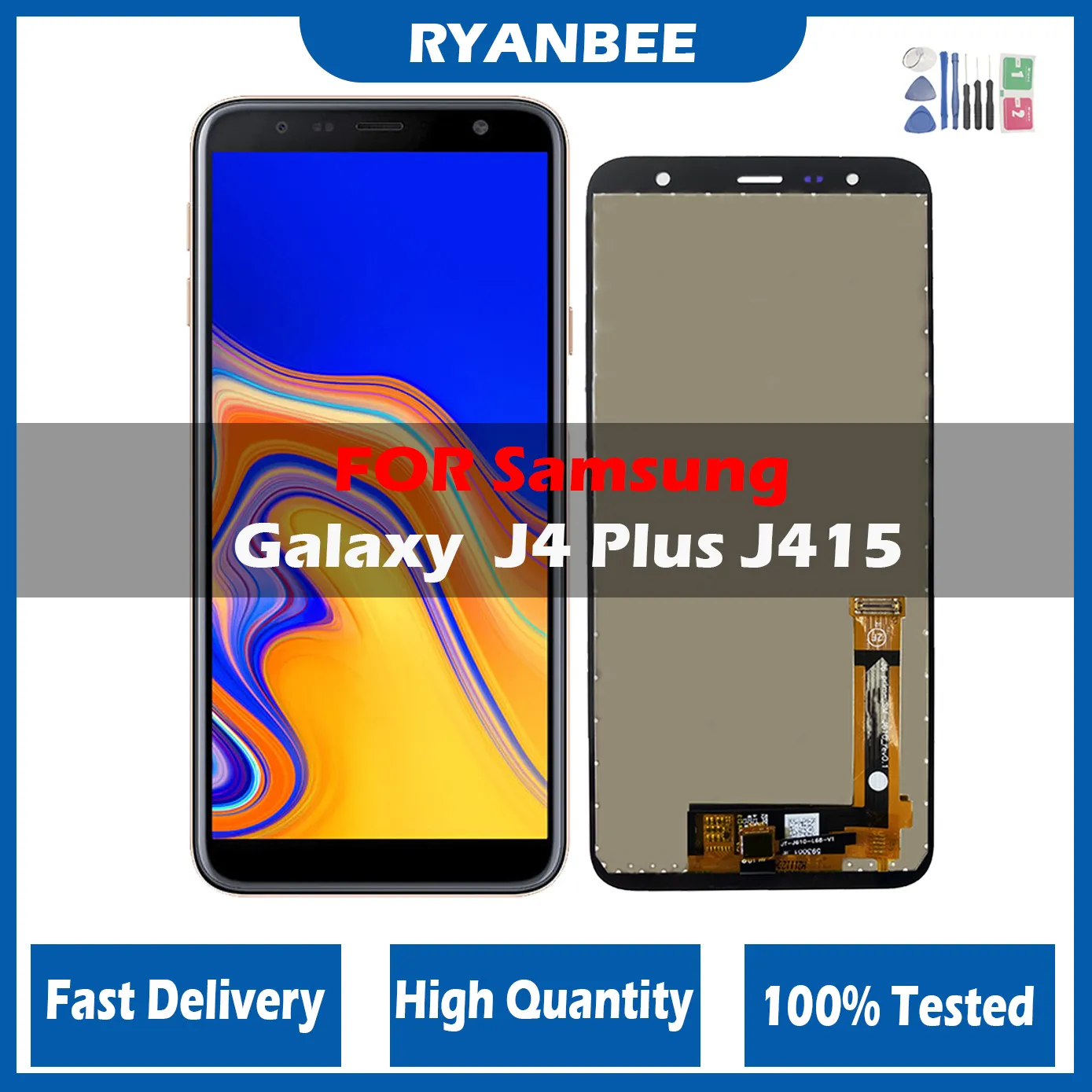 Testé à 100% pour Samsung Galaxy J4 + J415 SM-J415F J415FN Assemblage d'écran tactile d'affichage pour Samsung J4 Plus J415