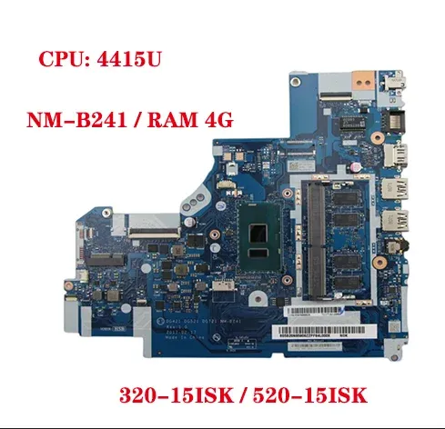 Płyta główna DG421 DG521 DG721 NMB241 dla Lenovo 32015isk/IKB 52015ISK 52015IKB Laptopa z CPU 4415U 4Grame 4Gram