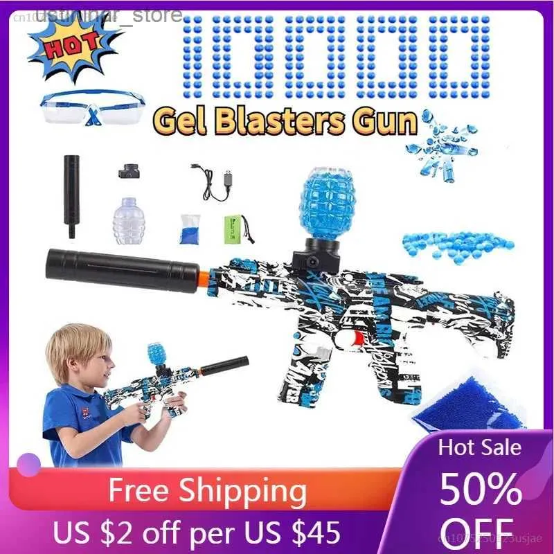 Sand Play Water Fun Electric Gel Gun Toy Water Ball Automatic 10000 Hydrogel Shooting Game Guns Children Festival Kid Gift Toy L47