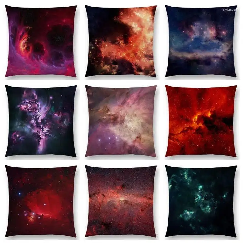Travesseiro lindo céu noturno lindos nebulosa distante universo misterioso universo capa colorida decoração home decoração de sofá capa