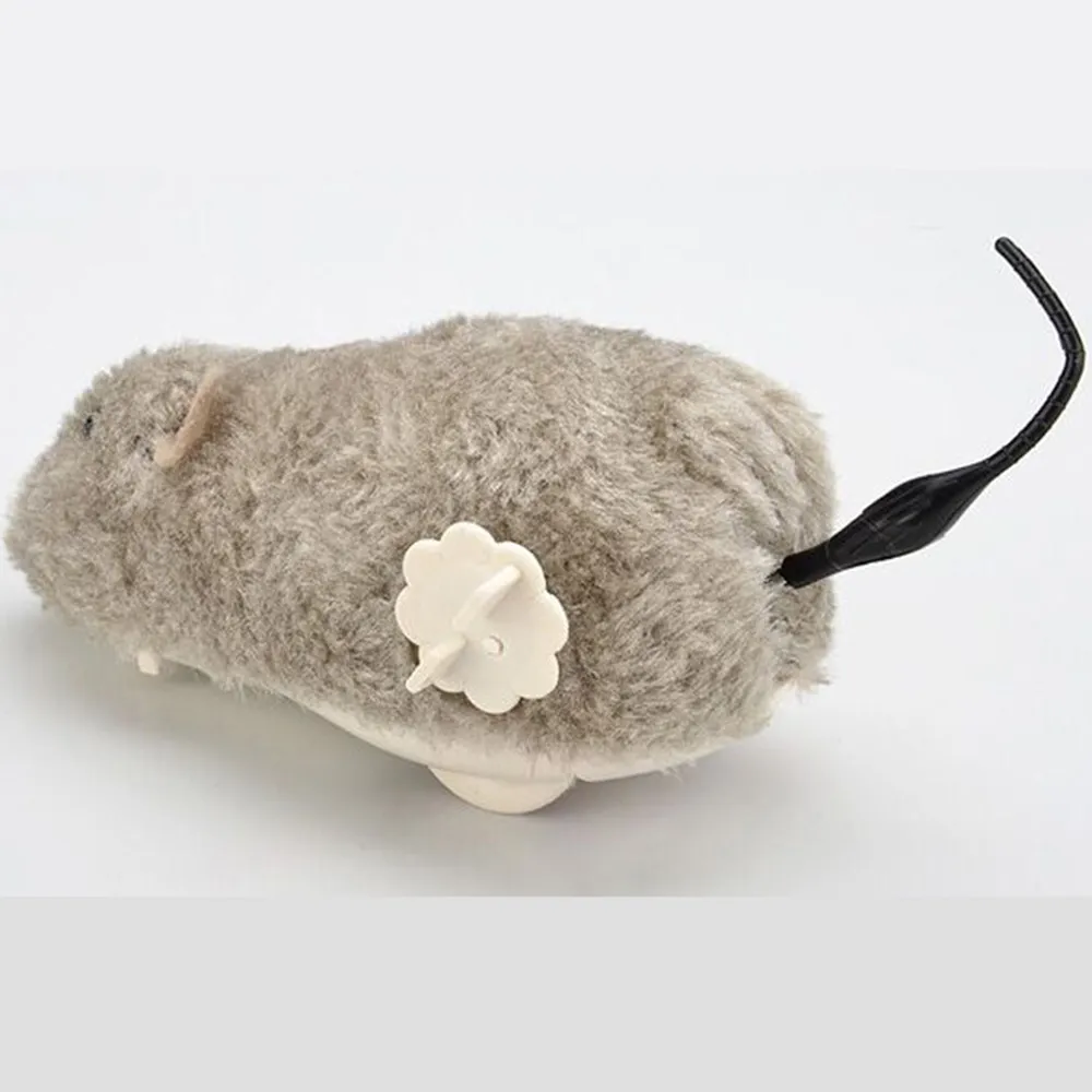 Het Creative Funny Clockwork Spring Power Plush Mouse Toy Cat Dog Spela Toy Mechanical Accessories Cats Toys Pet Toy