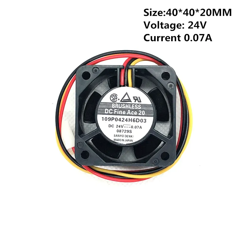 新しいオリジナル109P0424H6D03 24V 0.07A 4020 4CM 3wire Funac Inverter Cooling Fan