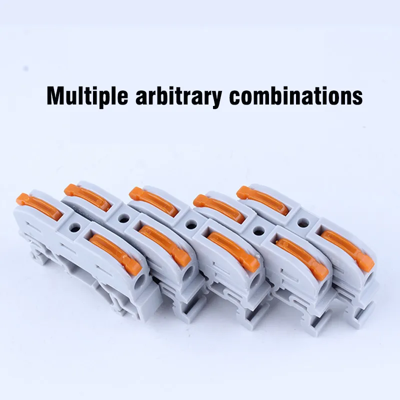 5/10Pcs Rail Terminal Block Wire Connector 211 DIN Quick Wire Compact Splicing Conductor Fast Cable Connector Mini kit Universal