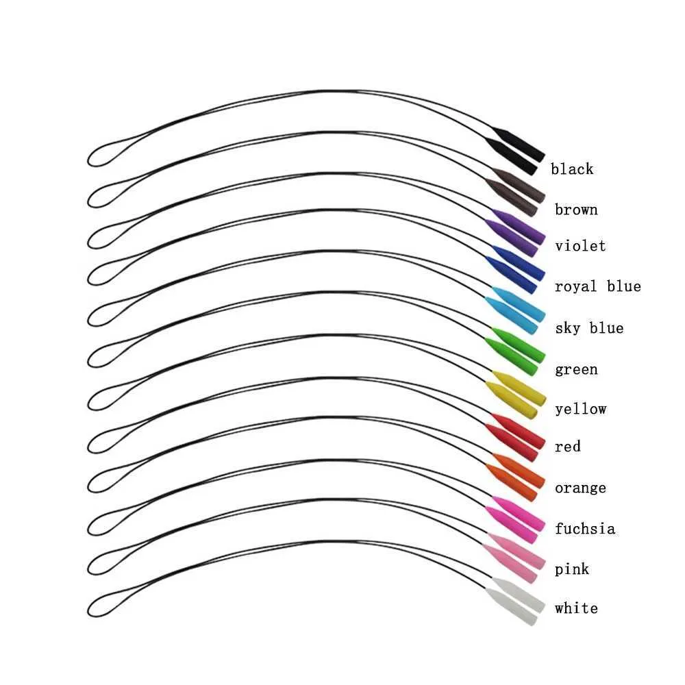Brillenkettingen 100 stuks/batch ultradunne lichtgewicht brilketens/zonlichtkabelgordels/schuifglazen in sportsiliconen touwen C240411