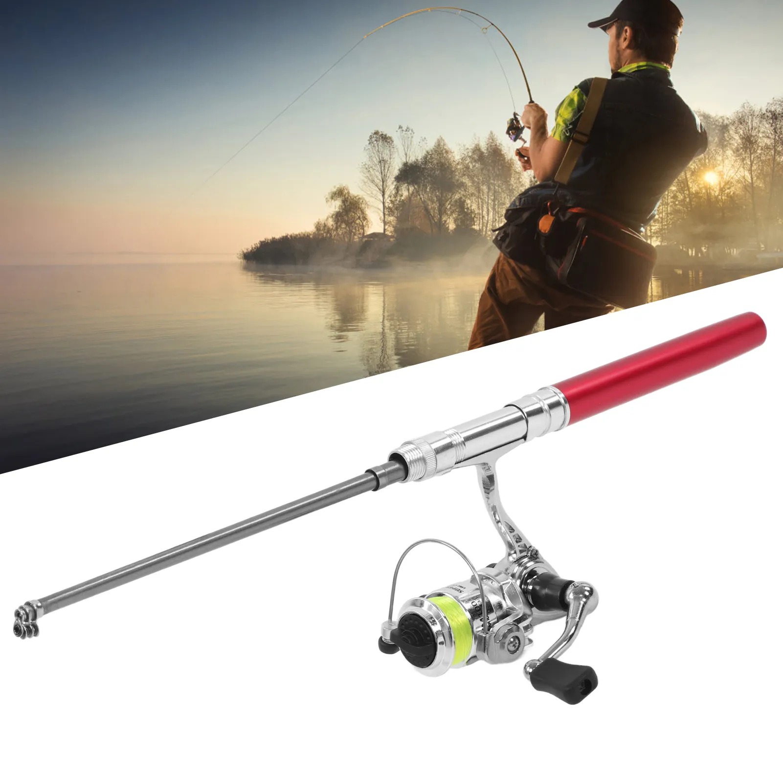 Extendable Rod Mini Portable Mini Pen Shape Fishing Rod Reel Combos Pole... From Ddmyearth ...