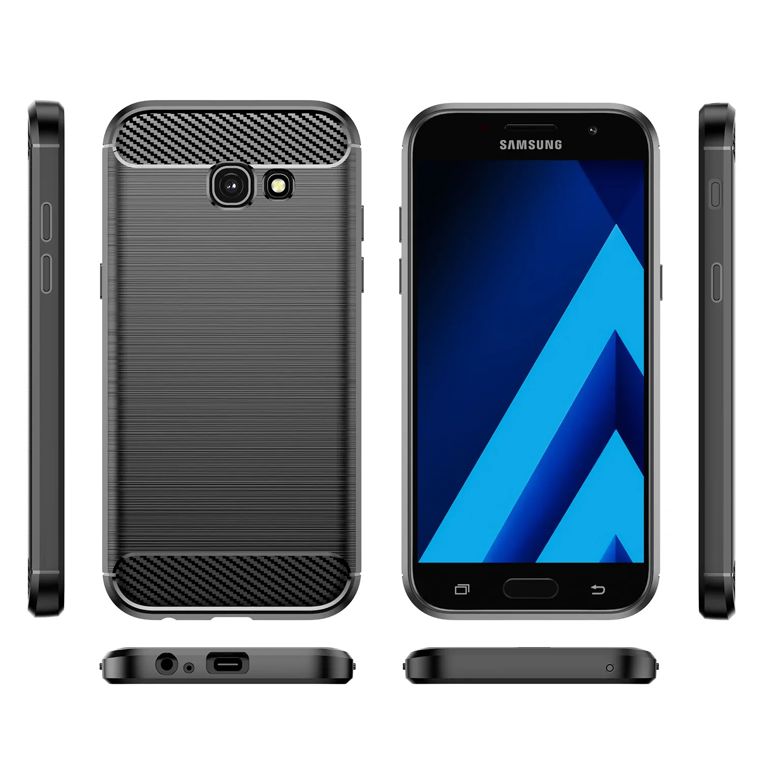Silikonfodral för Samsung A5 2017 Galaxy A3 A5 A7 2017 A750 SUCKSUST MATTE CASES FÖR GALAXY A6PLUS A5 A8 A9 2018 Soft Cover