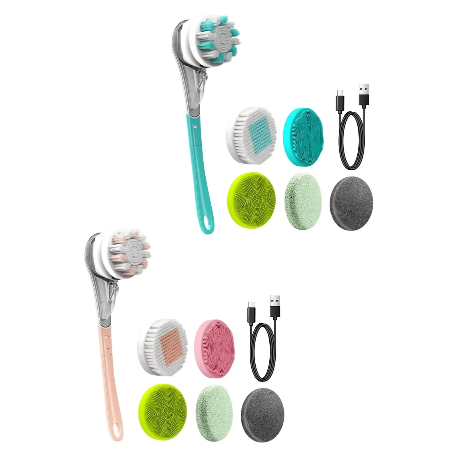 Massager Electric Body Brush Scrubber Removable IPX7 Waterproof Spinning Skin Brush for Bathing Shower Massage Back Body