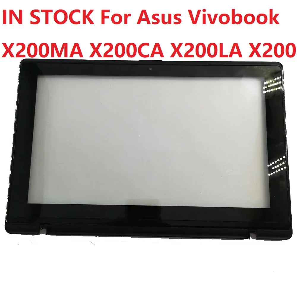 Panneaux 11,6 "Écran tactile pour ASUS Vivobook X200MA X200CA X200LA X200 Verre de numériseur d'écran tactile avec cadre de lunette avant