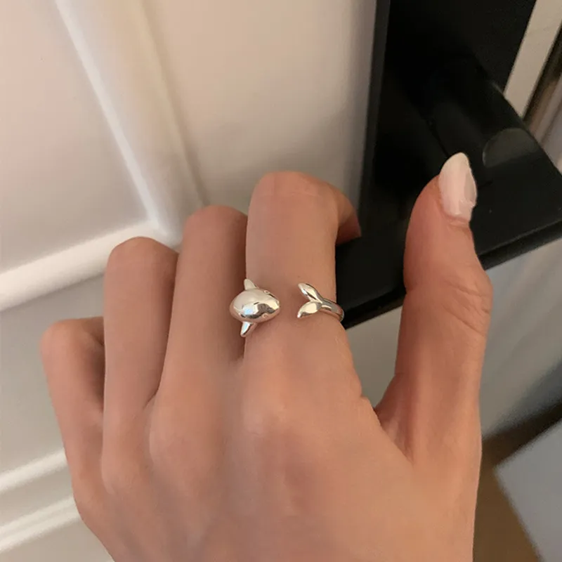 Венфиль серебряный цвет кольцо дельфина для женщин нерегулярные животные милые украшения подарка на день рождения подарки
