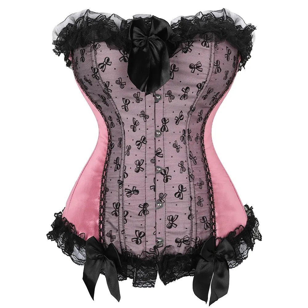 Sexy Korsett Bustier für Frauen Satin Overbust Korsett