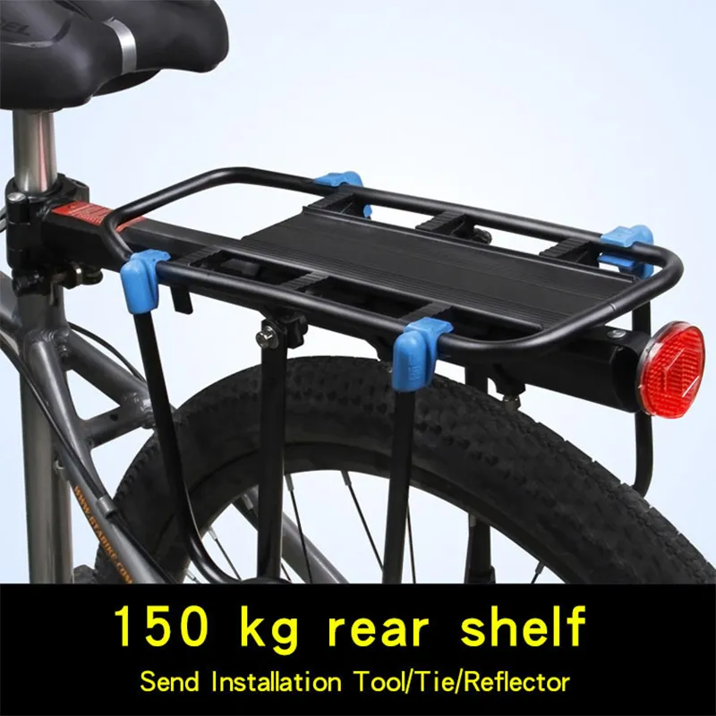 Bicycle Bagage Cargo Cargo traseiro Rack de 20-29 polegadas Bicicletas Instalar ferramentas de prateleira Ciclismo de segurança Bacha de stand racks