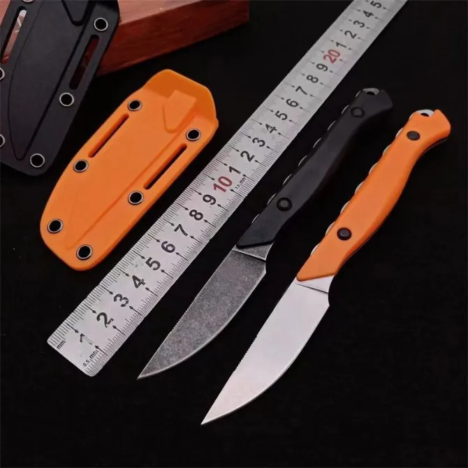 BM 15700 Hunting fixed blade Straight Knife CPM154 Stonewashed Blade Full Tang Santoprene Handle Daily Carry Outdoors Tactical Knives