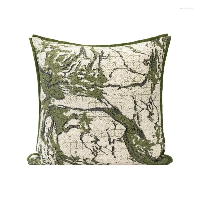 Kissen grüne Kissen abstrakte Kunstkoffer Luxus Retro Dekorative Abdeckung für Sofa Stuhl Bettwesen Wohnheimdekorationen