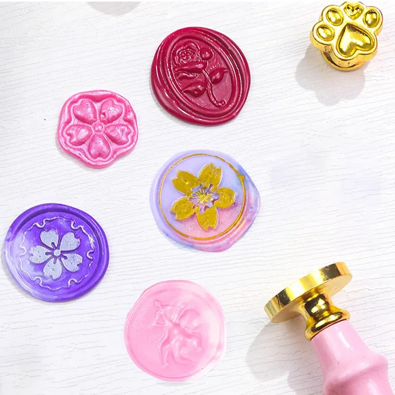 Cute Cat Paw Wax Stamp Sealing Custom Stamp Hobby Scrapbooking Envelope Wood Wax Seal Stamp Set Replace Copperhead Sealing Tools