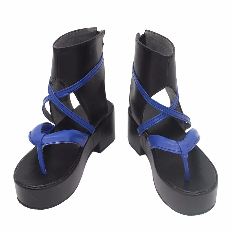 Genshin Impact Wanderer Buty Cosplay Blue Party Anime Wanderer Cosplay Buty buty pu skórzane rekwizyty Halloweenowe