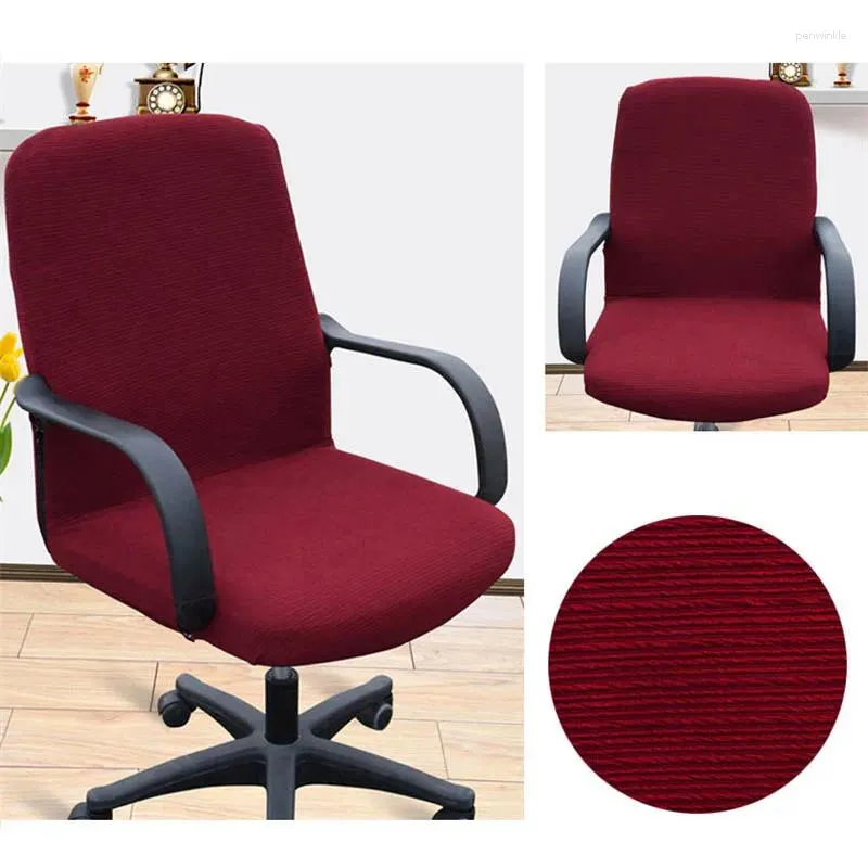 Chair Covers 1pc Spandex Jacquard Stretch Office Computer Protective Slipcover Case Without Armrest Elastic Tight Wrap Seat Cover 30