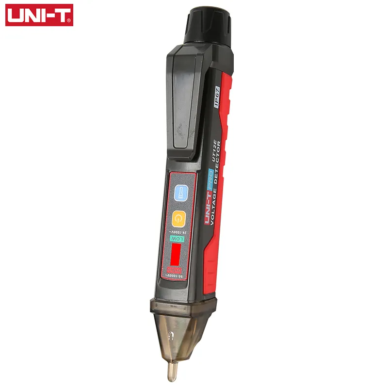 UNI-T UT12E UT12M UT12D Voltímetro Detector de voltaje de CA sin contacto Prueba de sensor electrónica Pen de 24V-1000V LED LIG