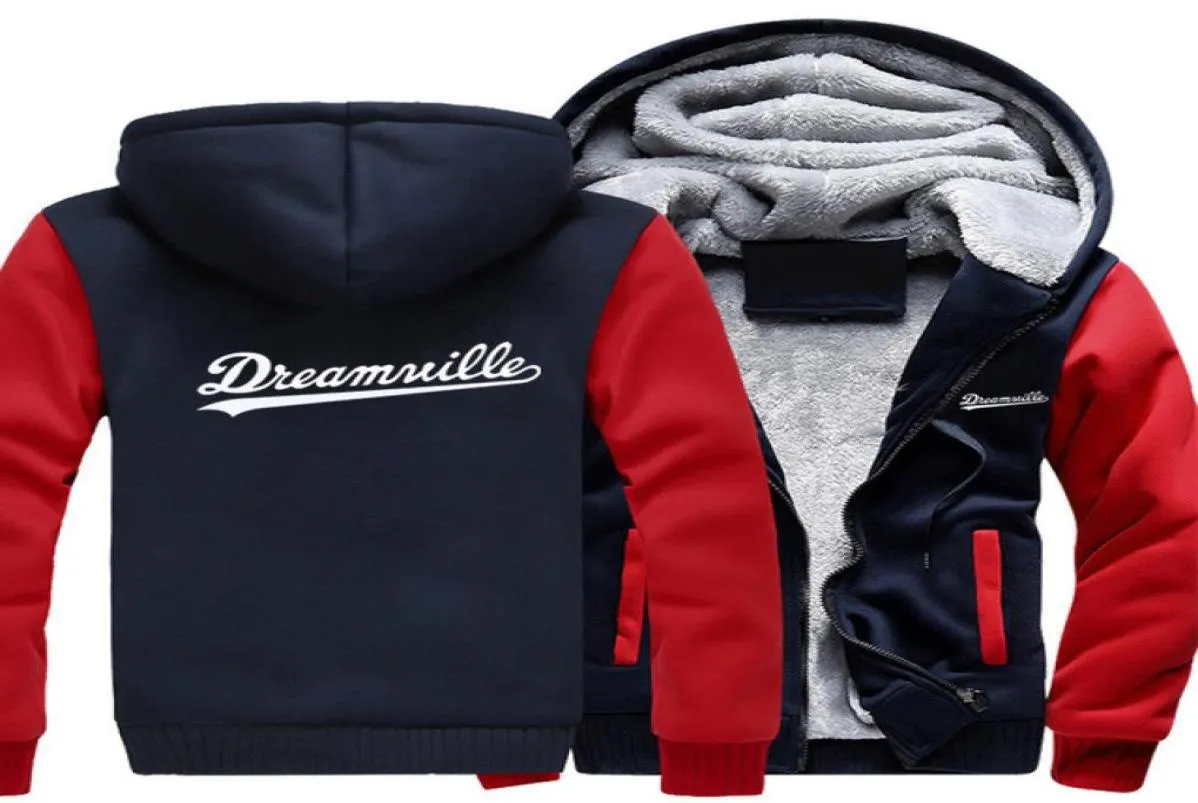 Winter Hoodies Dreamville Merch 남자 여성 따뜻한 가을 의상 땀 셔츠 지퍼 재킷 양털 까마귀 8631311