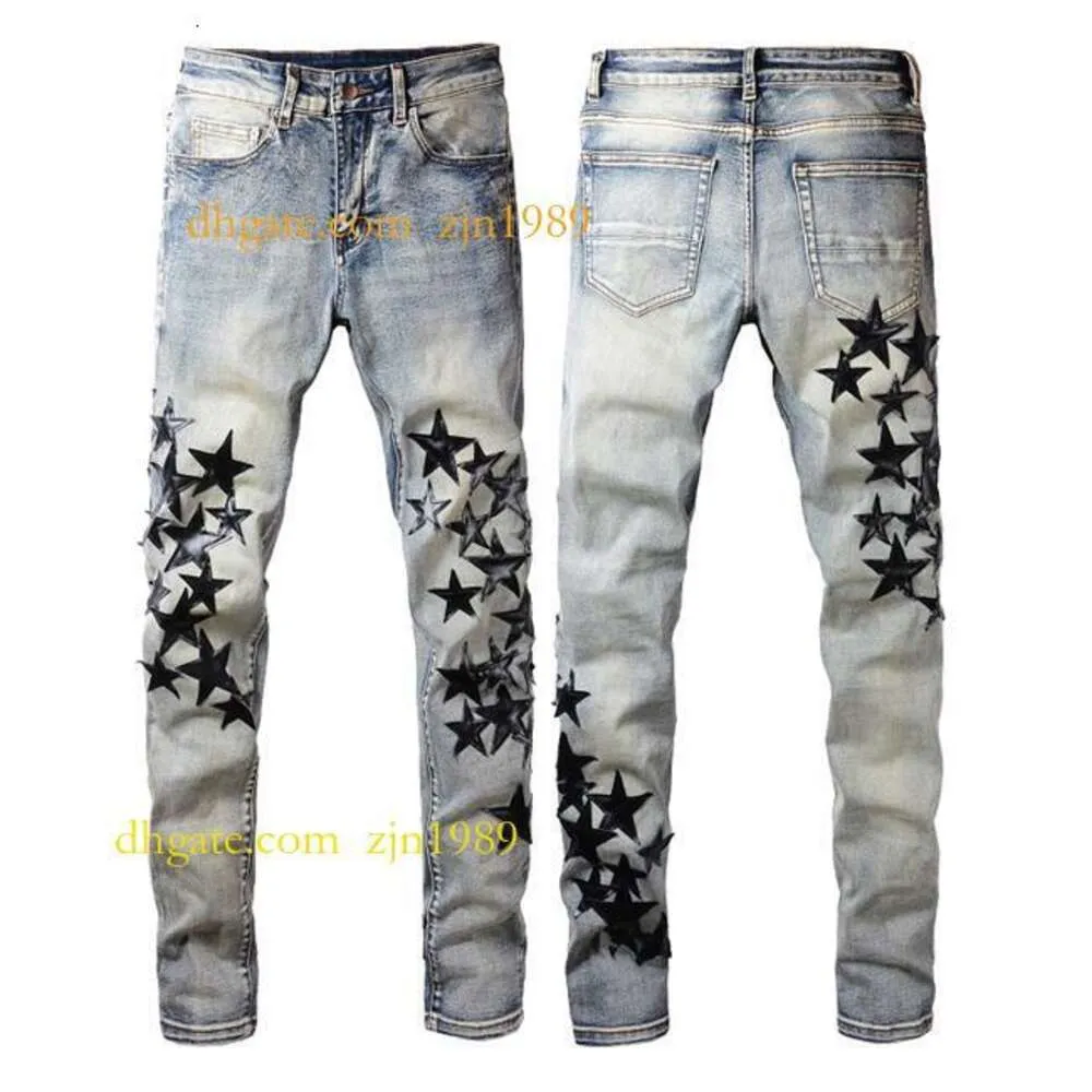Amirir Jeans Designer Jeans pantalons jeans violets jeans Ripped Biker Slim Straight Pantal