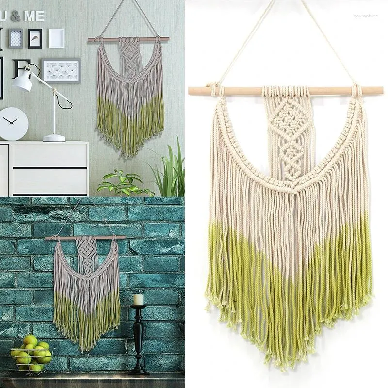 Tapestries 2024 EST Bohemian Art Handmade Tapestry Macrame Woven Wall Hange Wedding Decor DIY