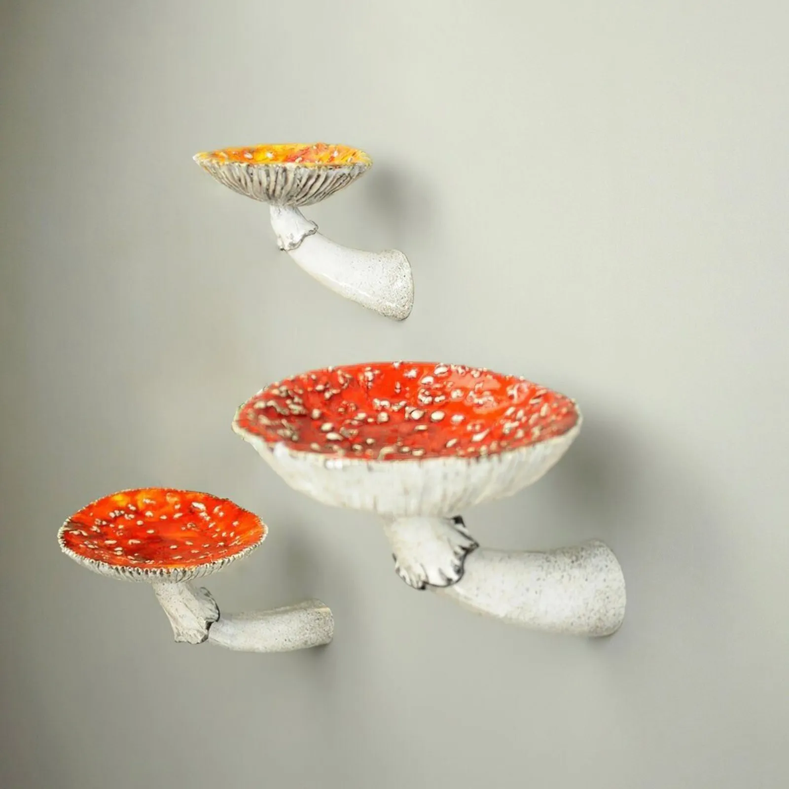 Whimsical Butterfly Mushroom Wall Shelf: Rustic Resin Craft Rack for ...