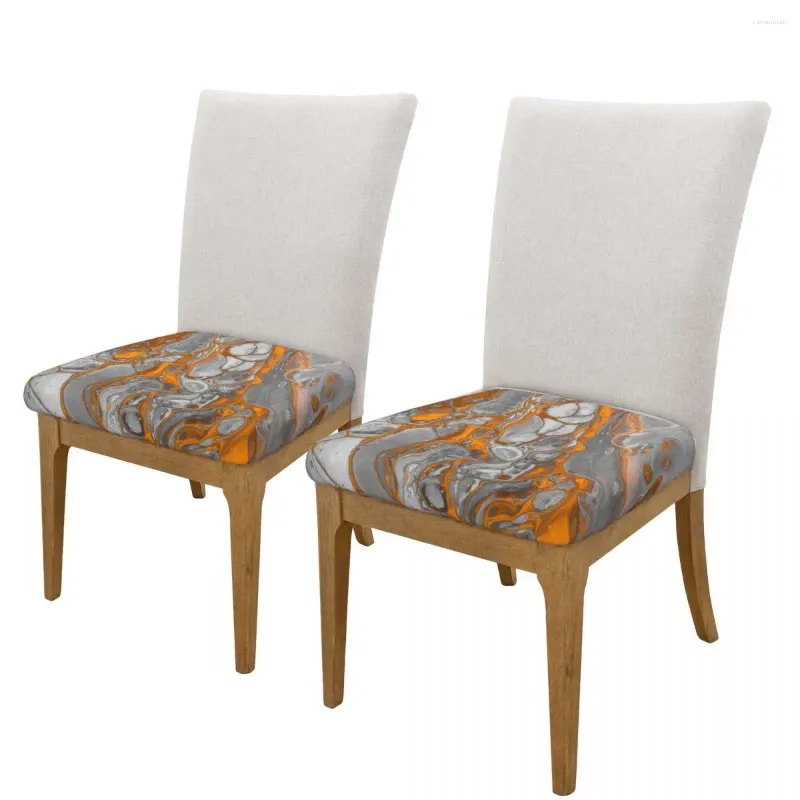 Les couvertures de chaise couvrent le coussin beige et le coussin de siège en marbre gris pour la salle à manger de cuisine