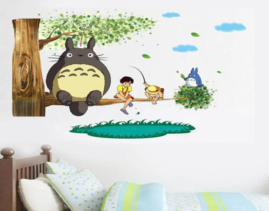 Cartoon Totoro Wall Stickers Removable Art Decal Mural for Kids Boys Girls Bedroom Playroom Nursery Home Decor Birthday Christmas 3586050