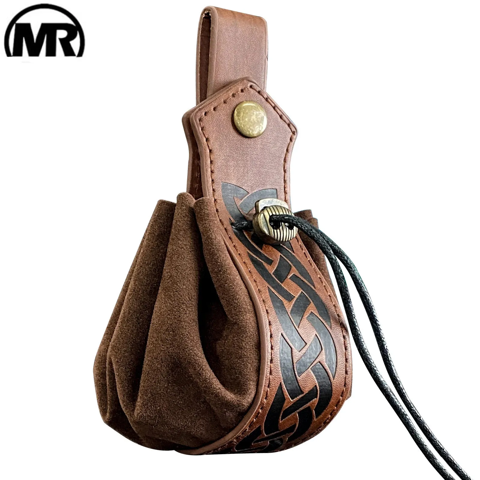 Viking-stijl middeleeuwse zakje die kan worden opgehangen aan een riemherenmunttas van hoogwaardige retro taille tas cool en knappe stijl 240411