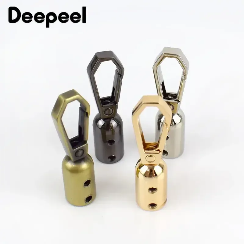 4/10st 8.6x46mm Metal Tassel Cap Buckles Handväska Cord End Stopper Clasp Hook Connector Bag Straps Lock DIY Hårdvarutillbehör