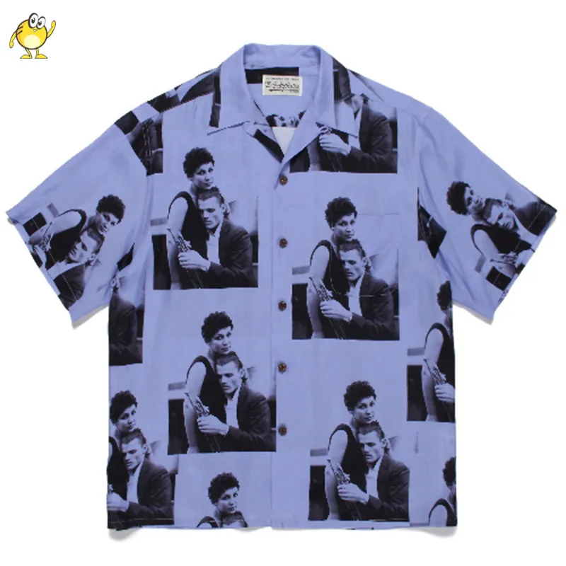 トップス WACKO MARIA Spider Pattern Print Shirt WACKO MARIA Spider Hawaii Short-Sleeve Lapel Button-Up