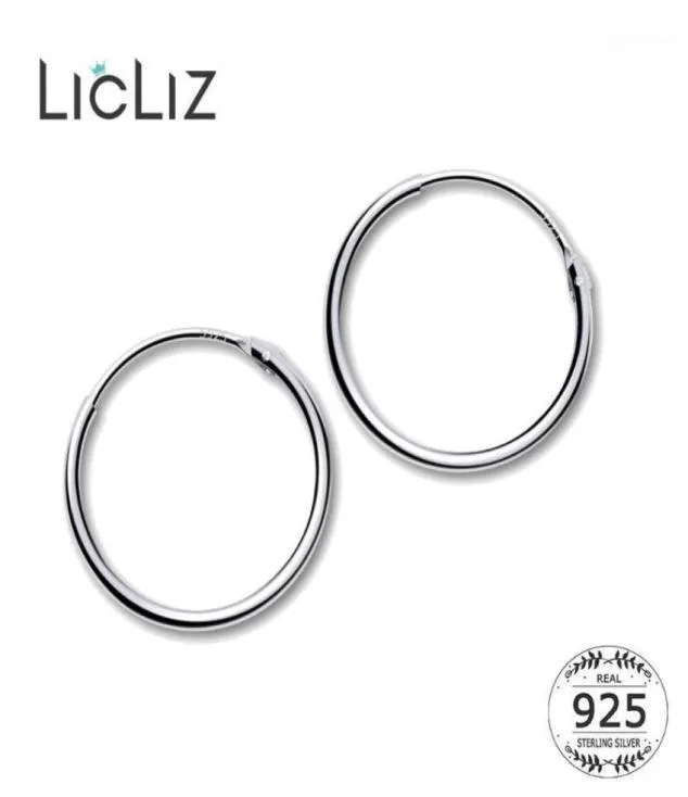 Hoop Huggie Licliz 2021 925 STERLING Gümüş Basit Küpe Kadınlar Yuvarlak Daire Beyaz Altın Takı Döngüsü Joyas De Plata LE0472452137