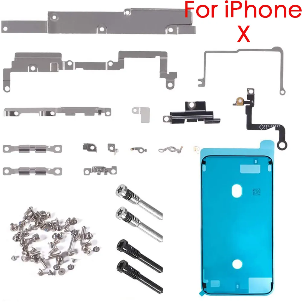 Запчасти для внутренней металлической пластины для iPhone X держатель кронштейна Inlcude Полный полный винт с водонепроницаемой заменой ленты