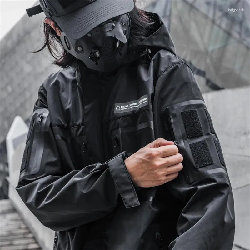 Giacche da uomo Multi-task Tactical Techwear Giacca per gli uomini Sport Outdoor Funzionalità Funzionalità Street Punk Hip Hop con cappuccio