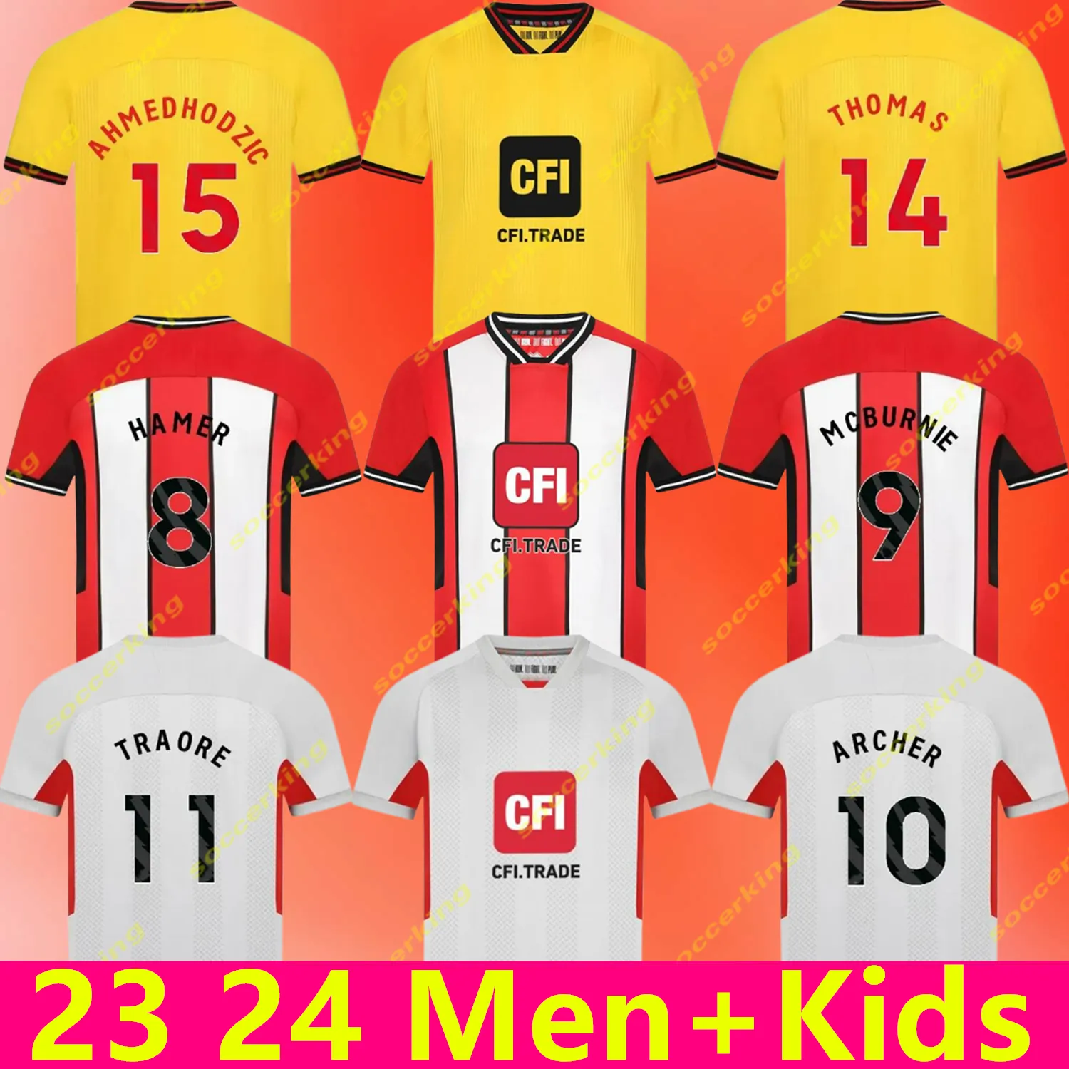 23 24 Sheffield Home Soccer Jerseys Promoção Sander Berge United John Egan Rhian Brewster Anel Ahmedhodzic Oliver 2023 2024 Kit Kids Kit