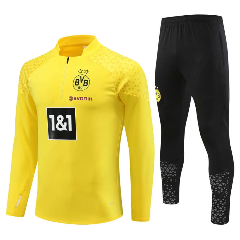 Dortmund Jersey Sleeve Football Allenamento da calcio Abito per bambini per bambini Apparenza di gioco per la casa Numero di stampa uniforme