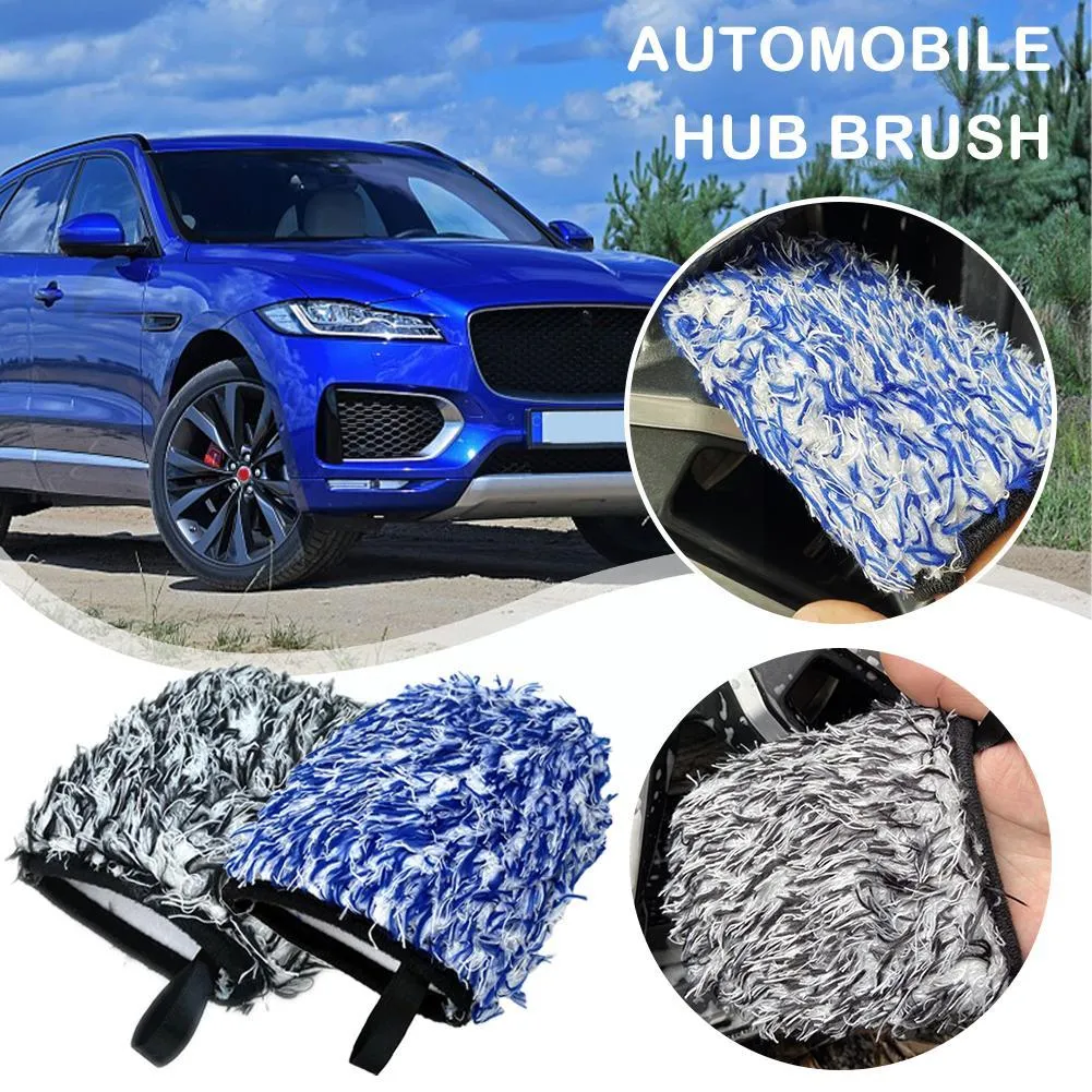 Lucullan Two-sided Microfiber Wheel Detailer Wash Glove Car Pocket Car Super Accessories Soft Detailing Hair Long 1/2pcs Mi S3L5