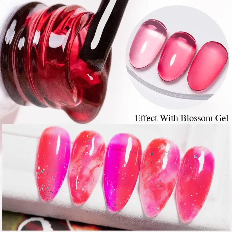 Jelly Glass Gel Nail Polish 7.5ML Transparent Colorful Glaze Gel Polish Manicure Soak Off UV Gel Semi-Permanent Nail Art Varnish