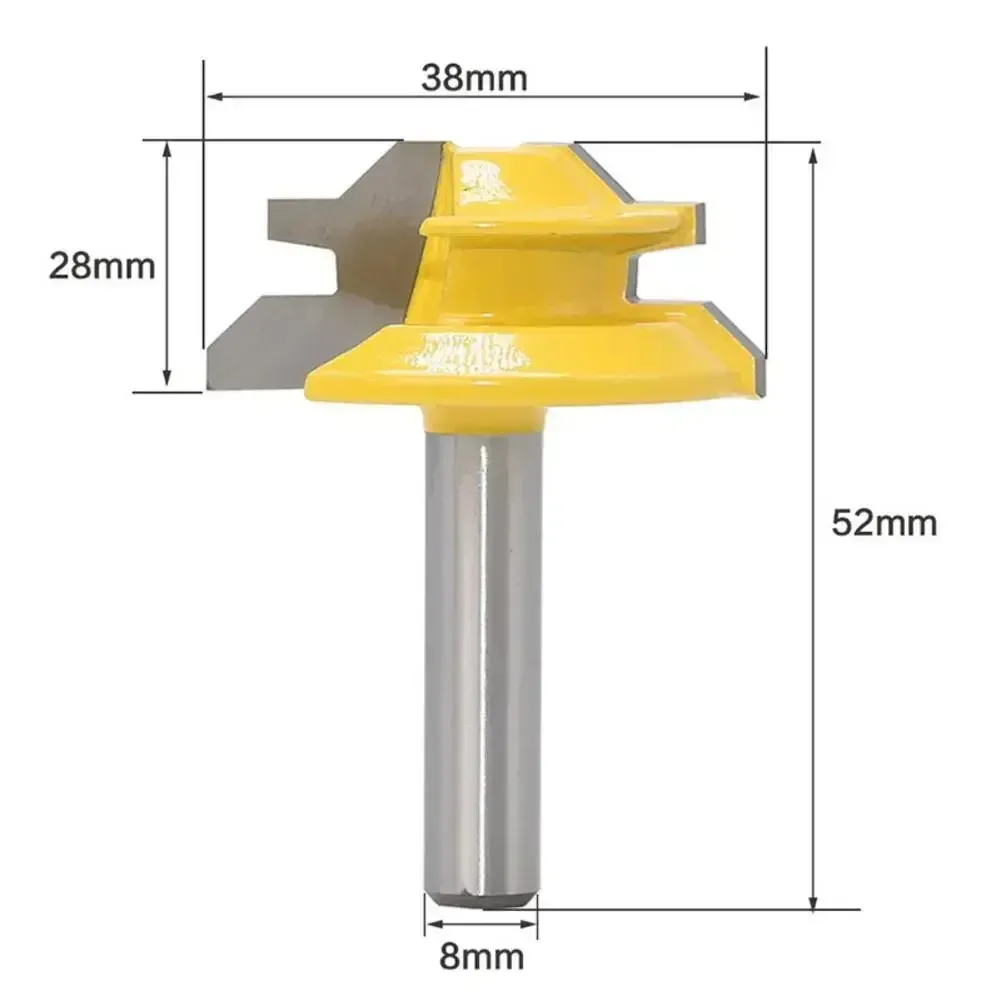 45 gradi di fresatura per fresatura router bit set di taglieri in legno in carbone da 8 mm gambolo in legno taglio degli utensili da taglio intagliato dritti