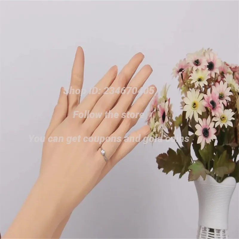 Siliconen kunstmatige mannequin voor vrouwelijke, body fingernail prothetische rekwisieten, medische cosmetologie, na de hand, 60 cm, 1pair